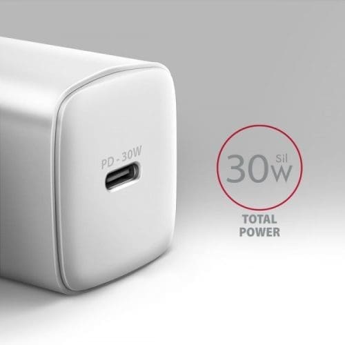 Hálózati töltő Axagon ACU-PD30W PD3.0 / PPS / QC4+ / SFC / AFC / Apple, 30W, fehér