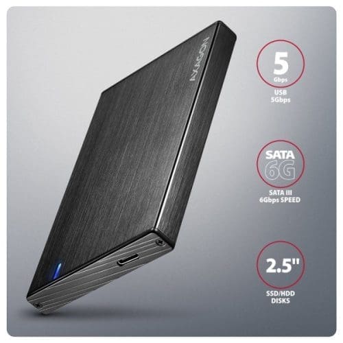 AXAGON EE25-XA6C USB-C 3.2 Gen 1 - SATA 6G 2.5"Külső ház, ALU