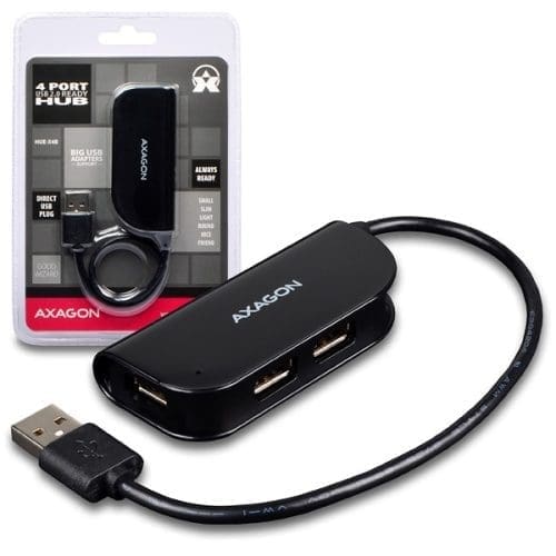 HUB AXAGONHUE-X4B 4xUSB2.0 HUB, 0,2m, fekete
