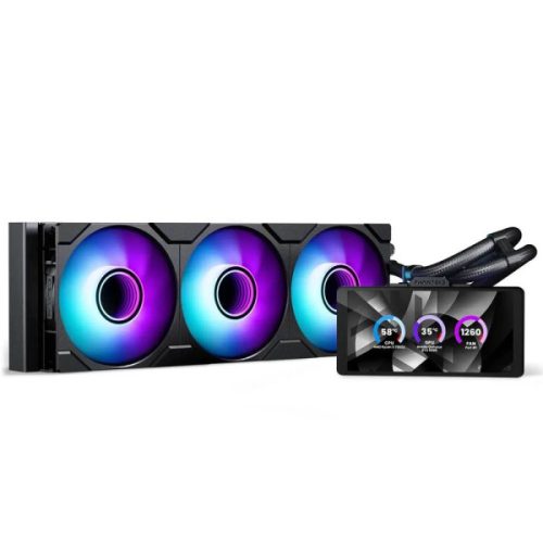 PHANTEKS Glacier One 360M25Gen2-LCD DRGB AiO CPU hűtő - 360 mm, fekete