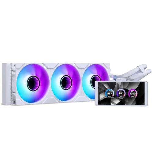 PHANTEKS Glacier One 360M25Gen2-LCD DRGB AiO CPU hűtő - 360 mm, fehér