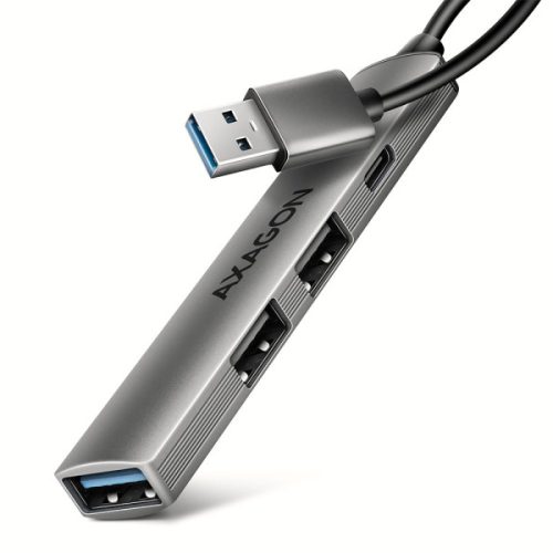 HUB AXAGON HUE-STA 1x USB3.2 Gen 1, 2x USB2.0, 1x USB-C 2.0, ALU, 12cm Type-A kábel