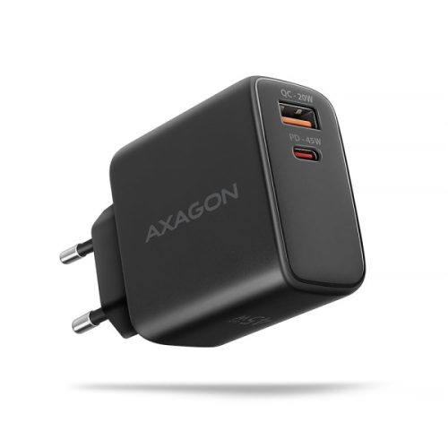 Hálózati töltő Axagon ACU-PQ45 QC3.0,4.0/AFC/FCP/PPS/Apple + PD type-C, 45W, fekete