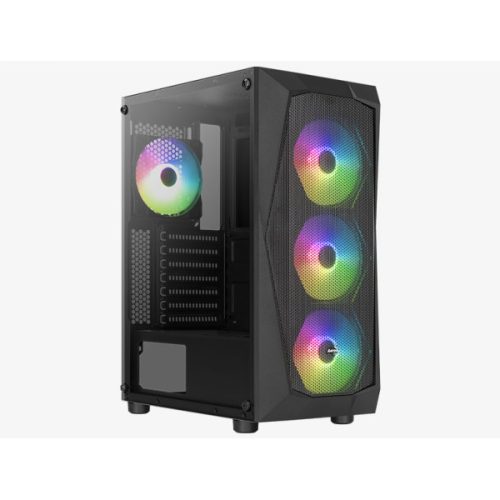 Számítógépház Aerocool Falcon Mesh v2 ARGB ATX Fekete Acryl oldal