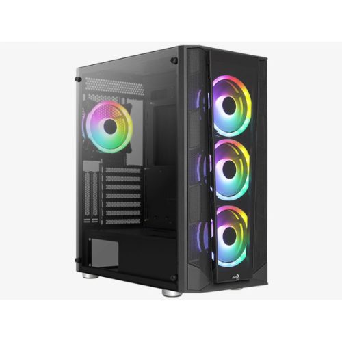Számítógépház Aerocool Prism v2 FRGB ATX Fekete Edzett üveg